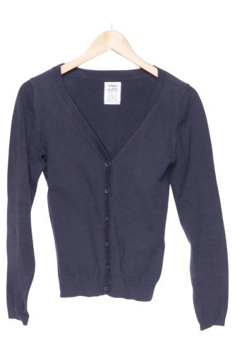 ONLY Strickjacke Damen Langarm Baumwolle Blau Casual Preppy S