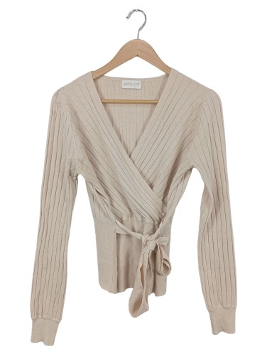 Damen Strickjacke Zara Strickjacke In Wickeloptik APRICOT Damen