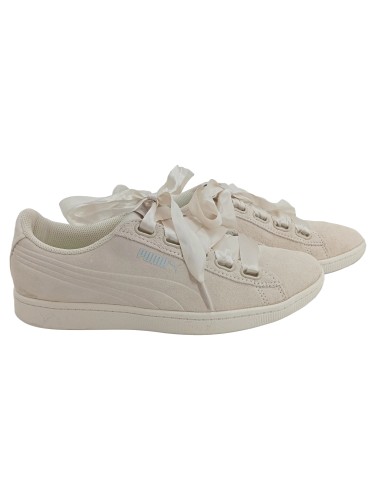PUMA Damen Sneaker Low Wildleder Beige Freizeit Schnürung