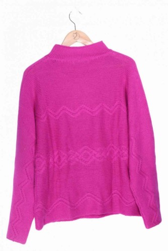 CASSIS Damen Pullover Lila 36/S Casual Lochmuster Strick