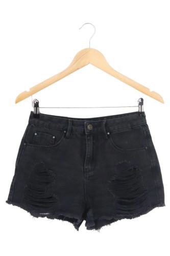 Womens Shorts Damen Jeans Shorts Schwarz MOHITO Jeans Shorts Damen Schwarz  36 Ripped Fransen Baumwolle