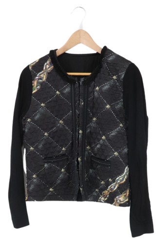 PASSPORT Damen Leichte Jacke 38/M Schwarz Elegant Urban Vintage