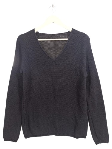 ESISTO Damen Pullover 36/S Blau Baumwolle V-Ausschnitt Casual