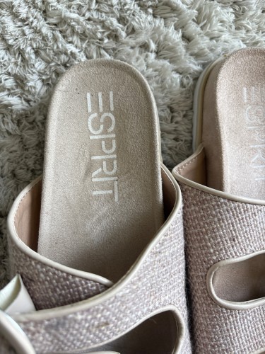 ESPRIT Sandalen Damen 37 Beige Casual Pantoletten Slides