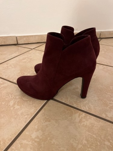 TAMARIS Stiefeletten Damen 37 Rot Elegant High Heels Ankle Boots