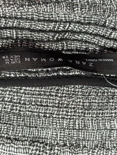 ZARA Damen Freizeitkleid 38/M Grau Kariert Vintage Bohemian