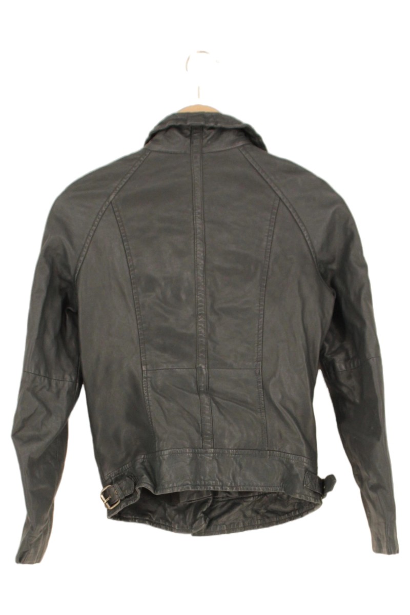 MUUBAA Damen Lederjacke 34/XS Grau Vintage Bikerjacke