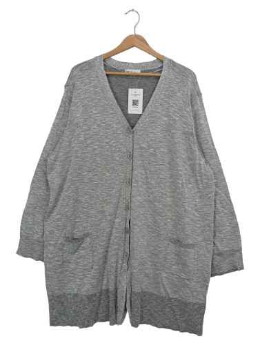 ULLA POPKEN Strickjacke Damen Grau Meliert Größe 52 Casual