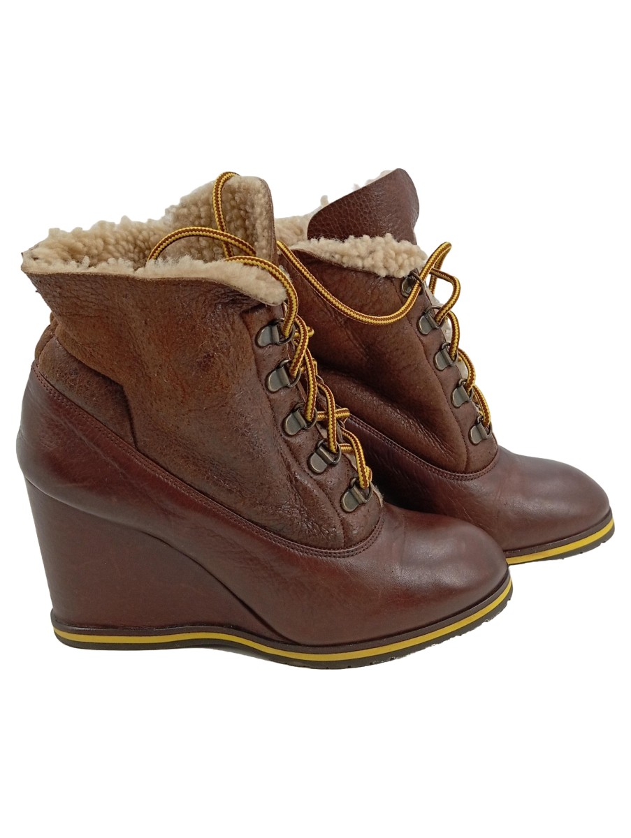 MARC CAIN Damen Stiefeletten 37 Braun Modisch Keilabsatz