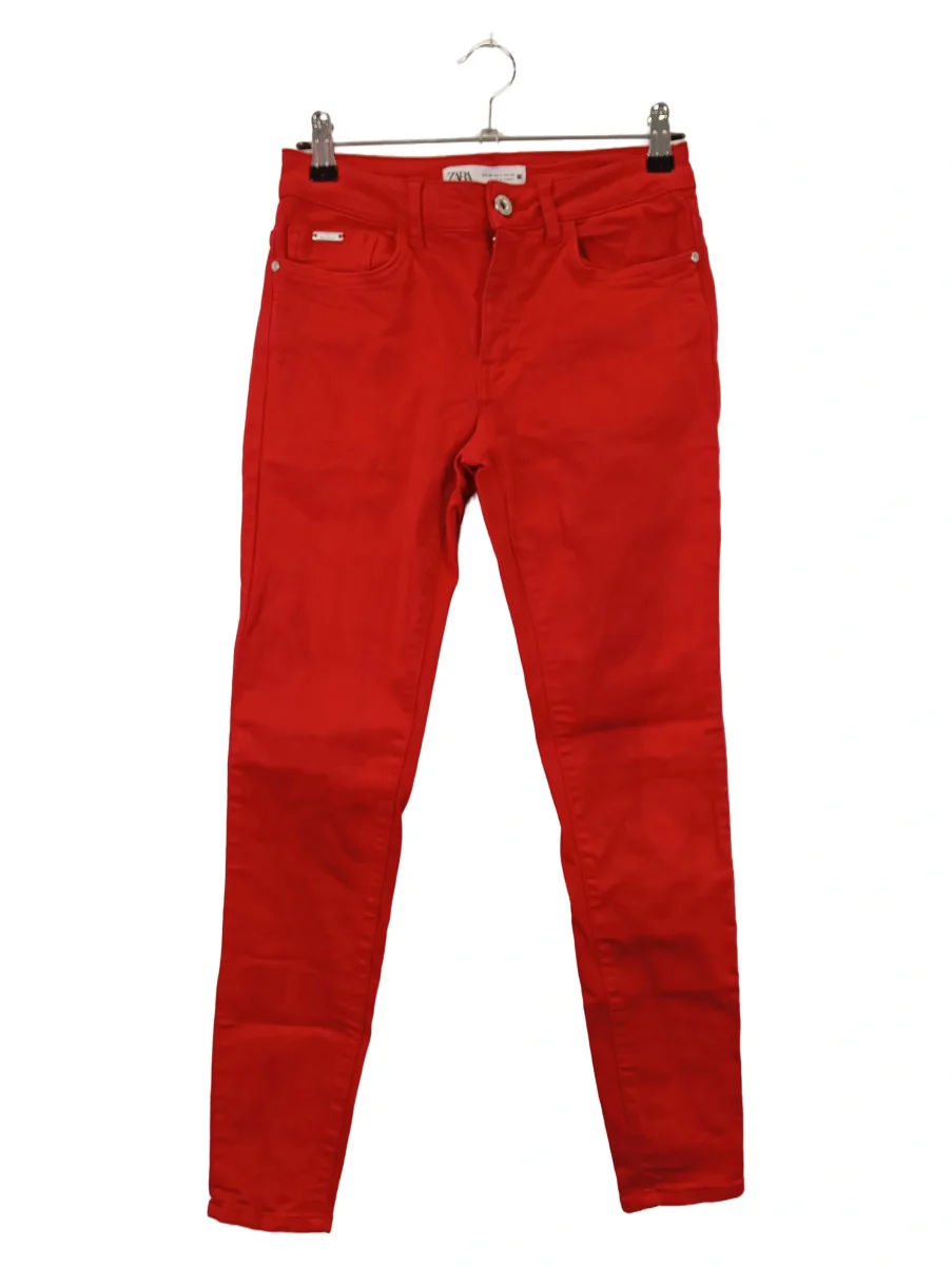 Damen Stoffhose Gr. 36 S Rot Casual Slim Fit Hose