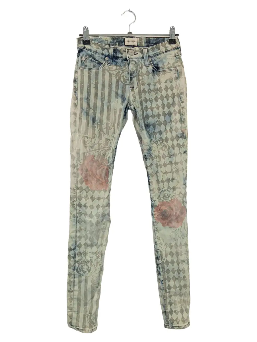 Damen Jeans Slim Fit W24/32/XXS Mehrfarbig Vintage Grafisch Blumen