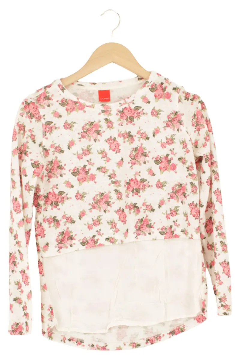 Langarmshirt Damen 38/M Rosa Blumenmuster Feminin Polyester