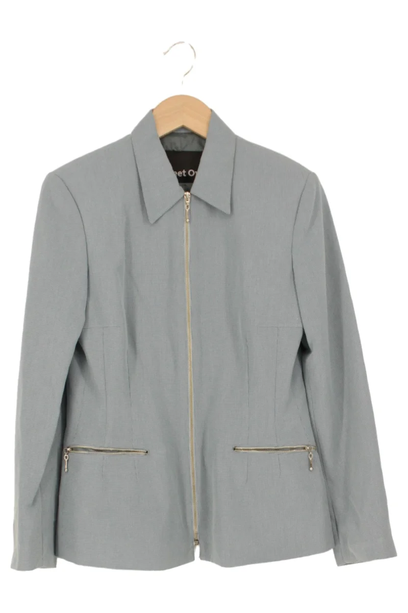 Blazer Damen Grau Gr. 38/M Polyester Uni Klassisch Elegant Business