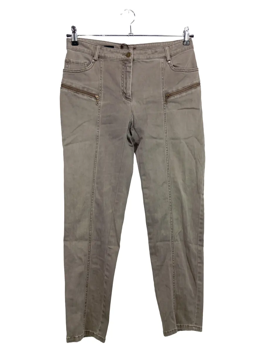 Damen Stoffhose Gr. W31 / 40 / L Grau Klassisch Reißverschluss