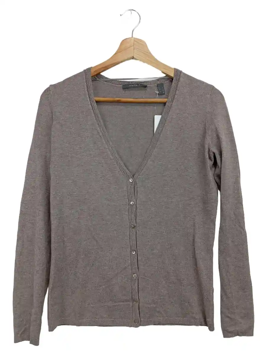Strickjacke Damen Gr. 36/S Braun Viskose Klassisch Elegant