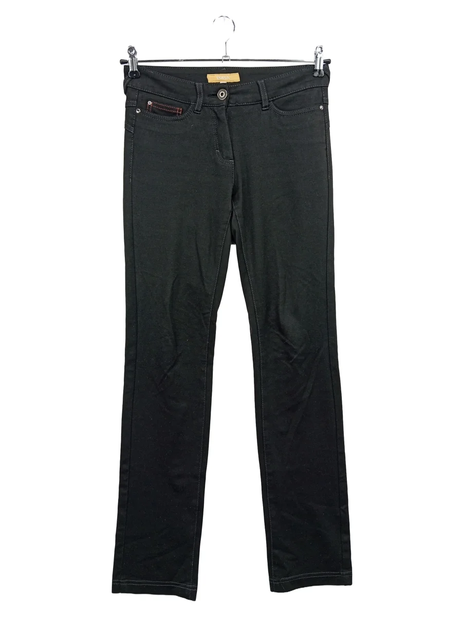 Damen Jeans Straight Leg D 36 Schwarz Klassisch Hoher Bund