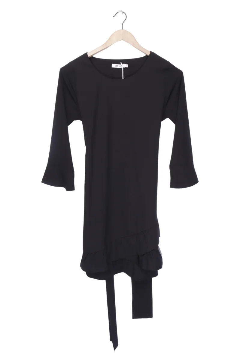 Freizeitkleid Damen Schwarz Gr. S Polyester Uni Elegant Klassisch