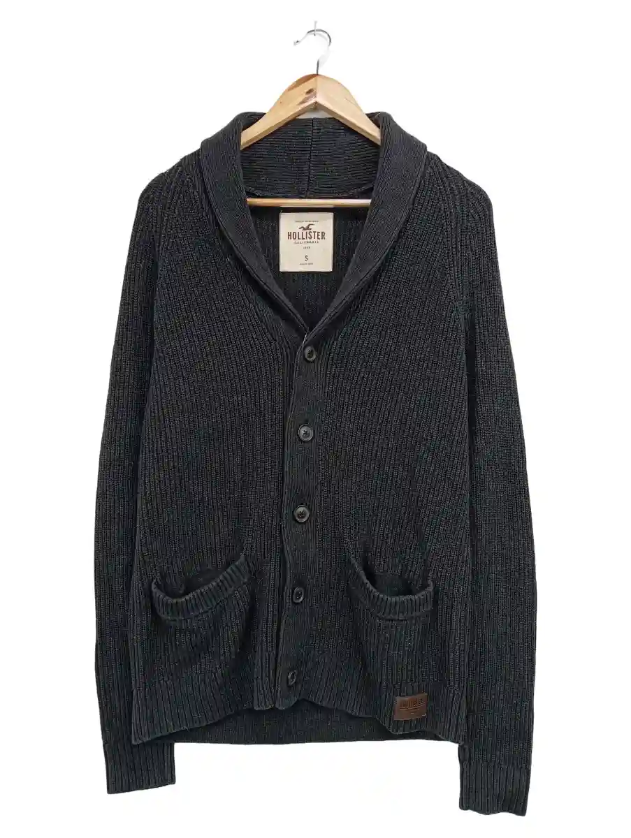 Damen Strickjacke Grau 36/S Klassisch Casual Baumwolle Polyacryl