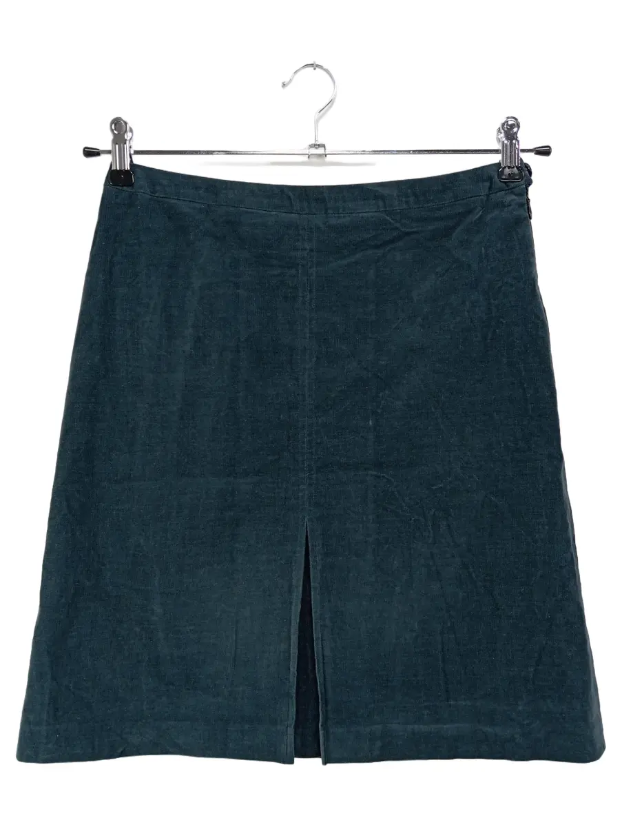 Damen Faltenrock Gr. 36/S Blau Cord Klassisch Elegant Midirock