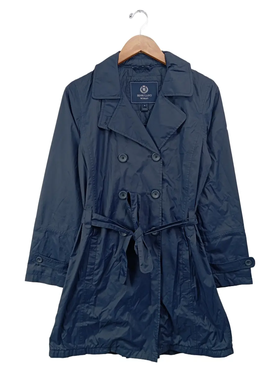 HENRI LLOYD Damen Trenchcoat Gr. 36/S Blau Klassisch Eleganter Kurzmantel