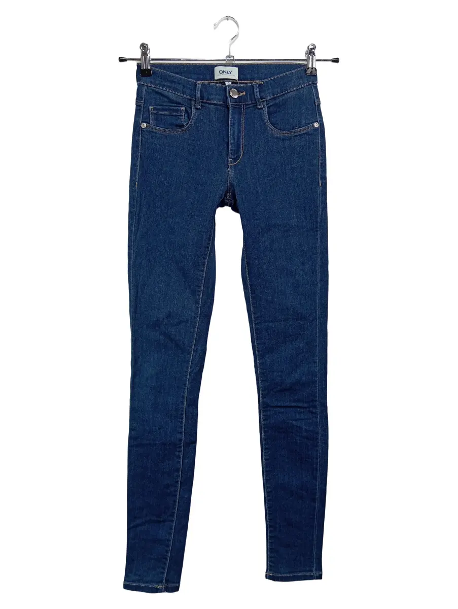 Jeans Regular Fit Damen Gr. 32 Blau Baumwolle Elasthan Polyester Viskose