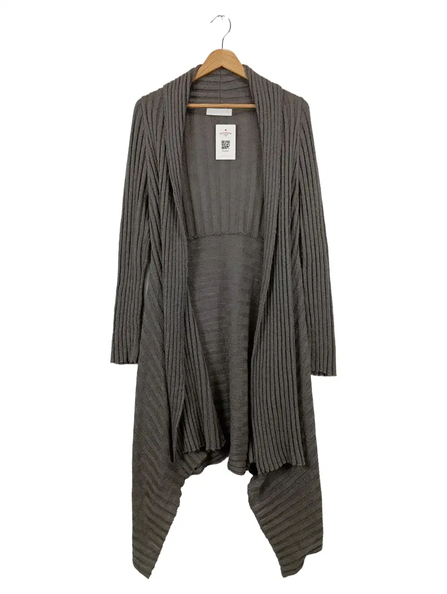 SABATIER Damen Strickjacke Grau XS Rippstrick Elegant