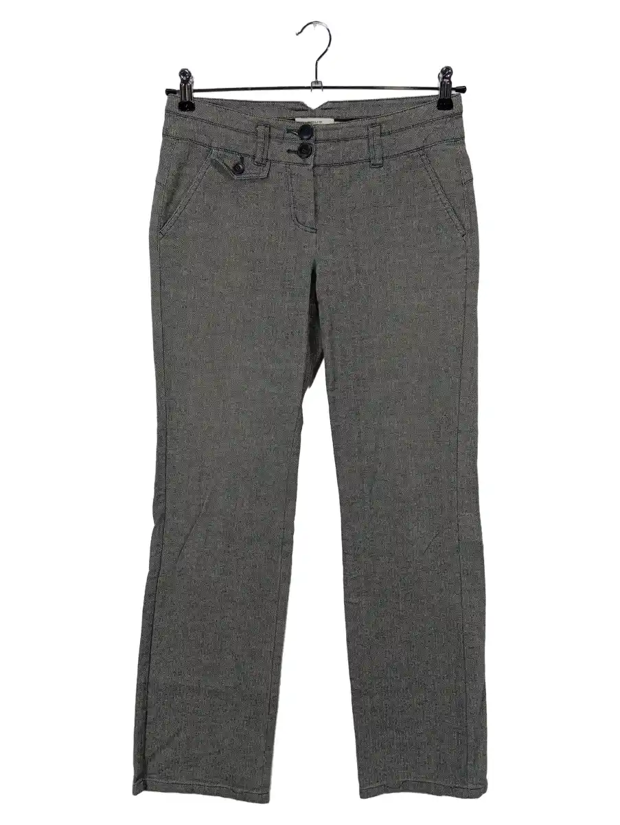 Damen Stoffhose Gr. 34/40 Grau Business Klassisch Fischgrätenmuster