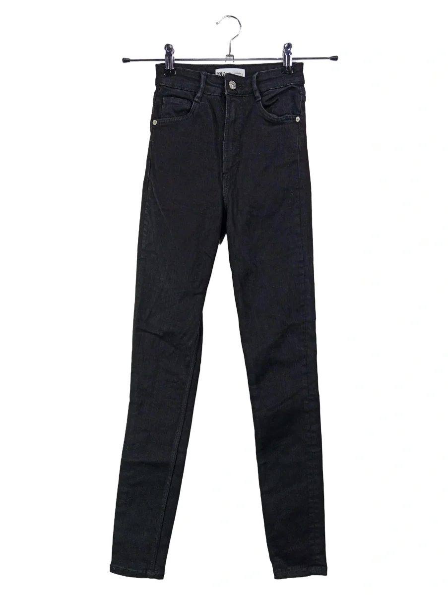 Damen Jeans Skinny Fit Schwarz Gr. 32/XXS Casual Stretch Denim Hose