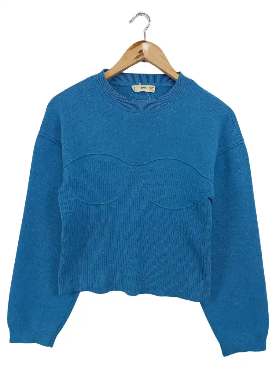 Pullover Damen Blau Gr. 38/M Casual Strickpullover Modern