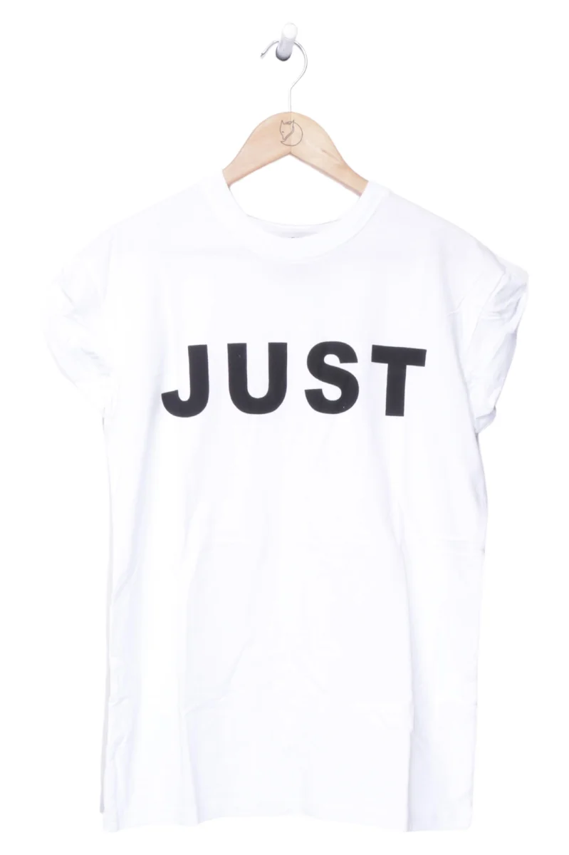 T-Shirt Damen Gr. 32/XXS Weiß Schriftzug Casual