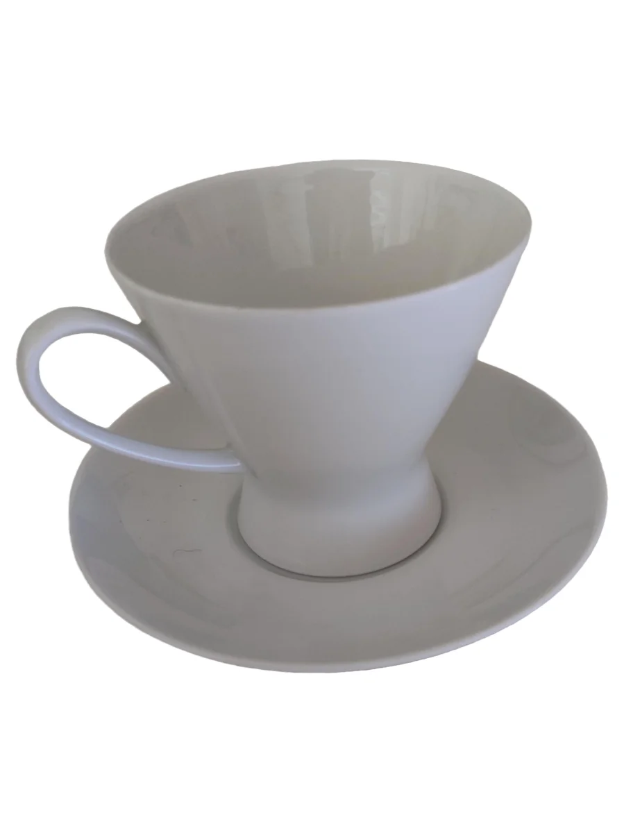 ROSENTHAL Tasse mit Untertasse Weiß Porzellan Uni Modern…