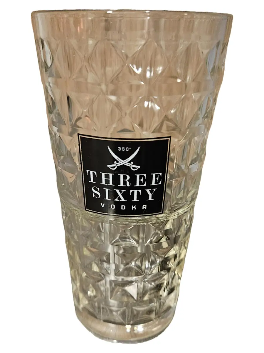 THREE SIXTY Trinkglas Transparent Logo Geometrisch Modern…