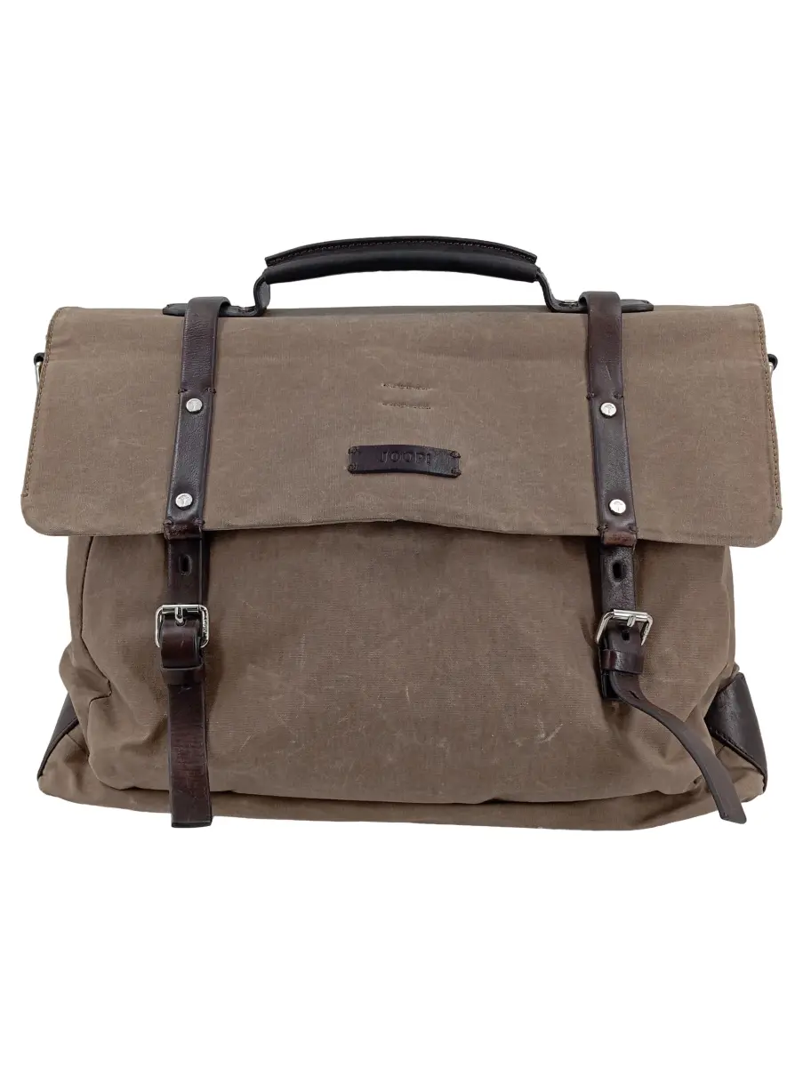 JOOP! Aktentasche Messenger Bag Umhängetasche Herren Braun Leder Stoff Uni