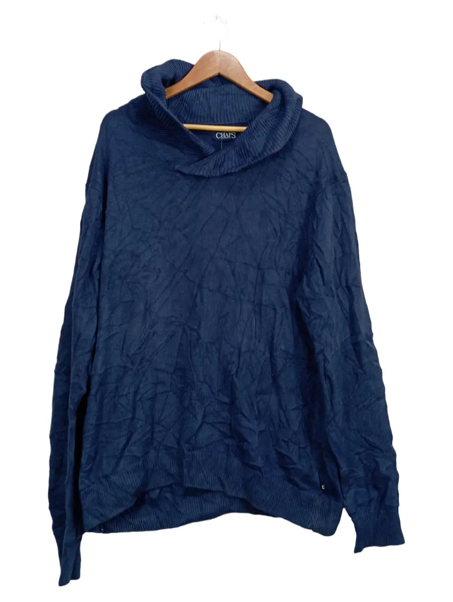 Pullover Damen Blau Gr. 40/L Baumwolle Strukturmuster Casual Langarm