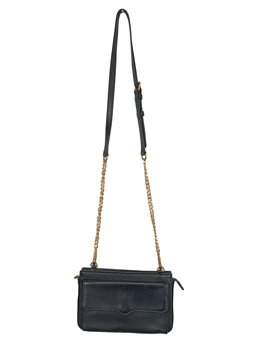 Damen Umhängetasche Crossbody Bag Schwarz Leder Elegant