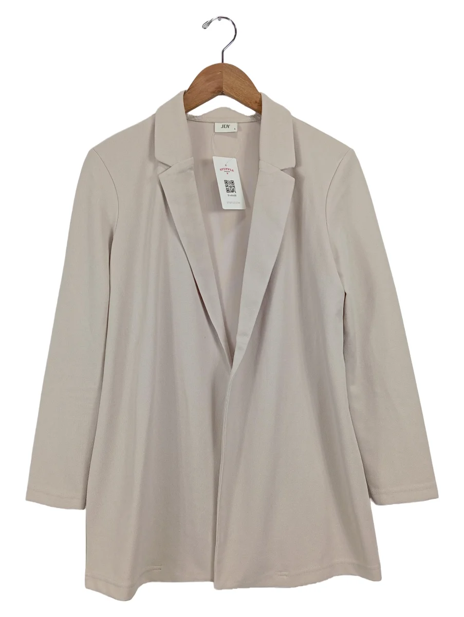 Blazer Damen Beige Gr. 36/S Polyester Uni Casual Langarm Frühjahr/Sommer