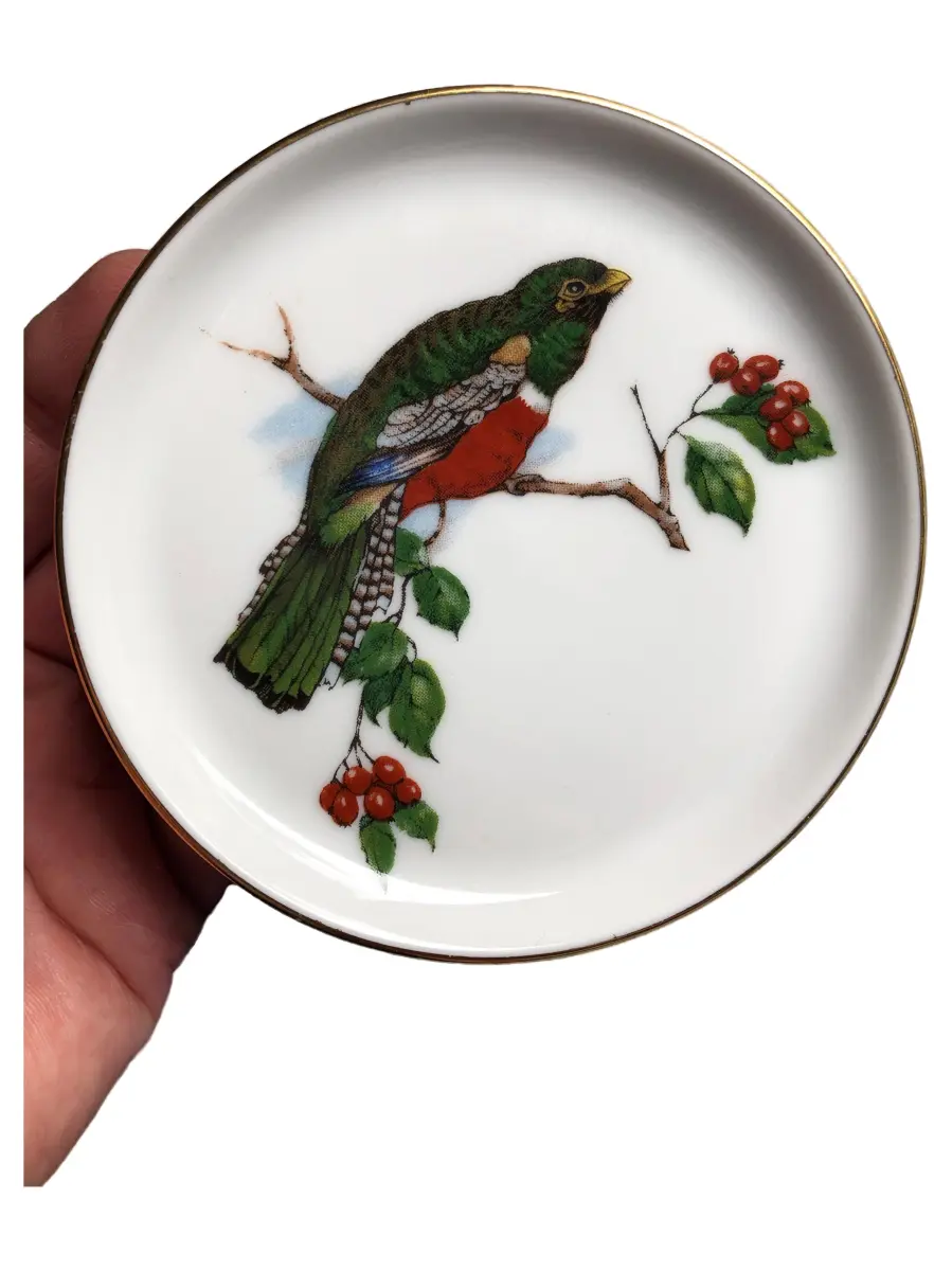 FÜRSTENBERG Sammelteller Mehrfarbig Porzellan Vogel…
