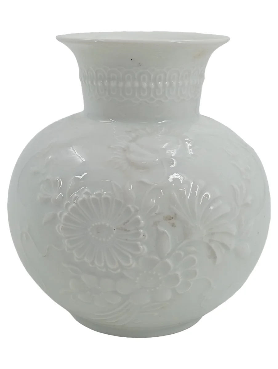 KAISER PORZELLAN Vase Weiß bauchig Blumen Blumenmuster…