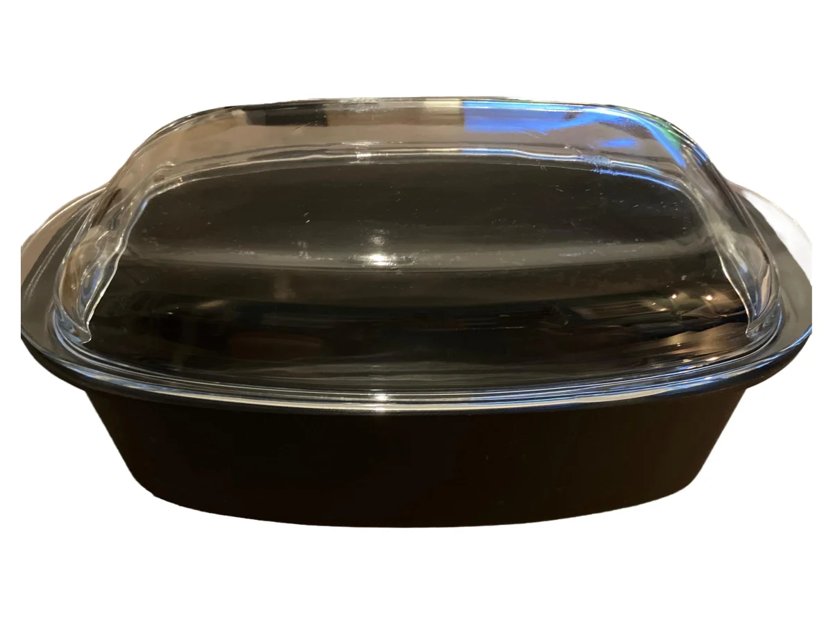 WMF Auflaufform Bräter Glasdeckel 39x19cm Schwarz Metall…