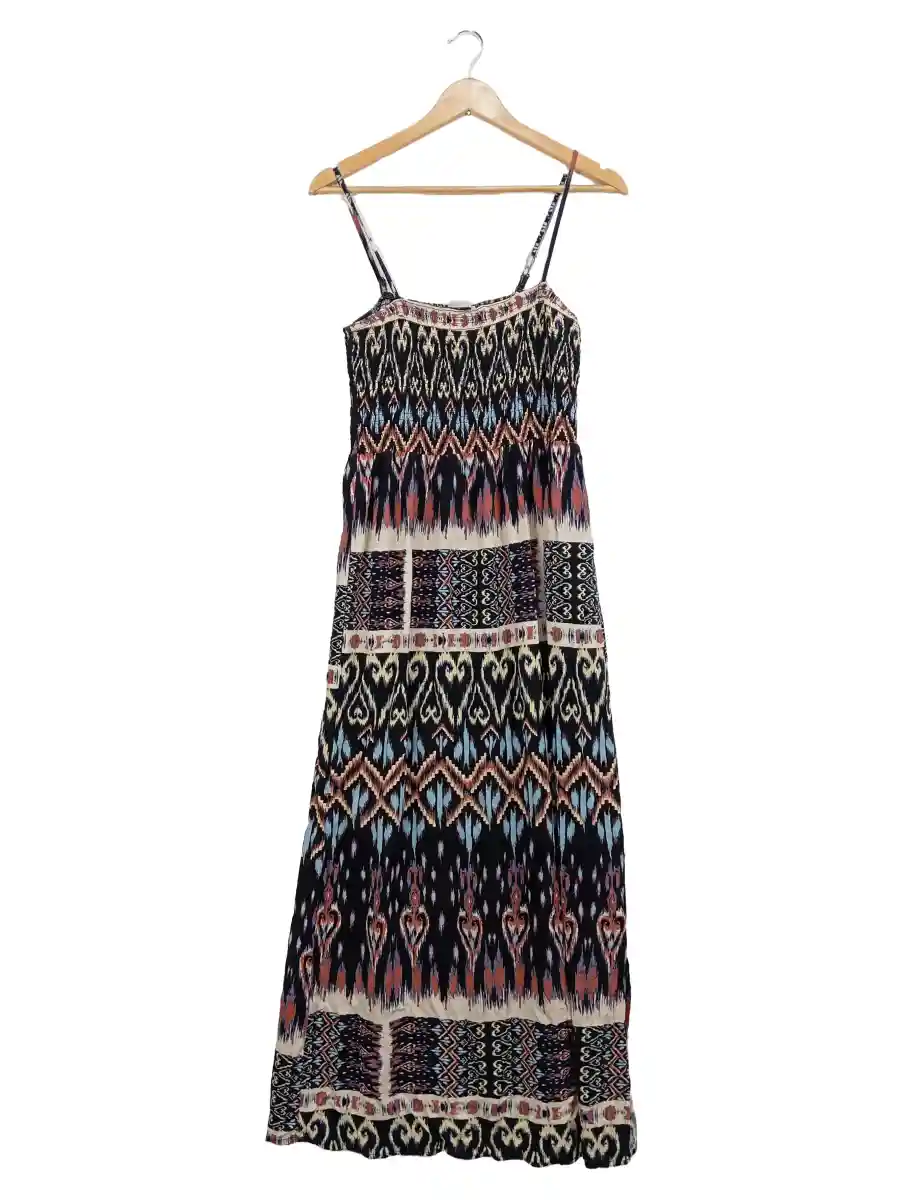 Sommerkleid Damen Mehrfarbig Gr. 38/M Viskose Ethno Bohemian