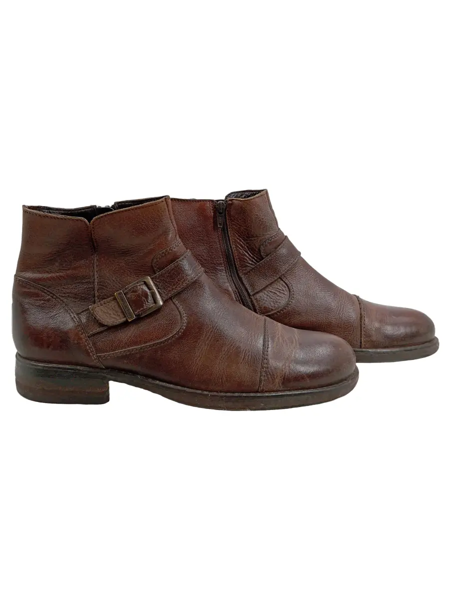 REMUS Stiefel Herren Gr. 42 Braun Leder Reißverschluss 2 cm Klassisch Alltag Uni