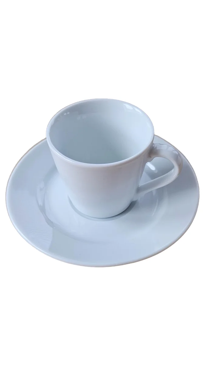 DEPOT Espressotasse mit Untertasse Weiß Porzellan Uni…