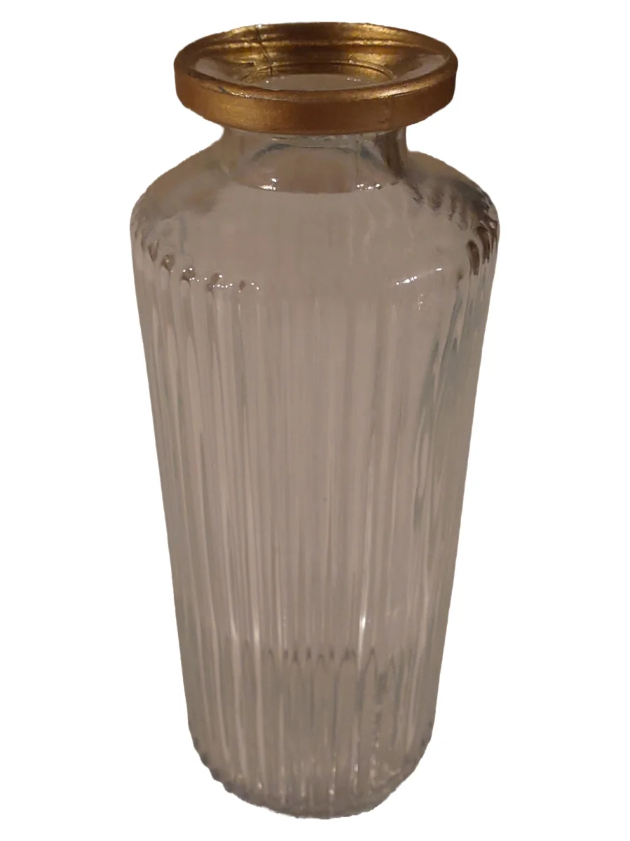 Vase Transparent Glas Flasche Uni Modern 13 cm Alltag 5 cm