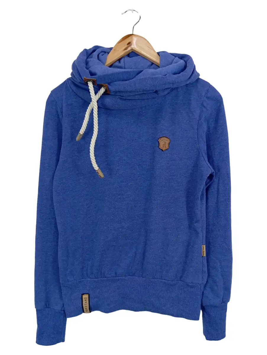 Kapuzenpullover Damen Gr. M Blau Hoodie Schalkragen