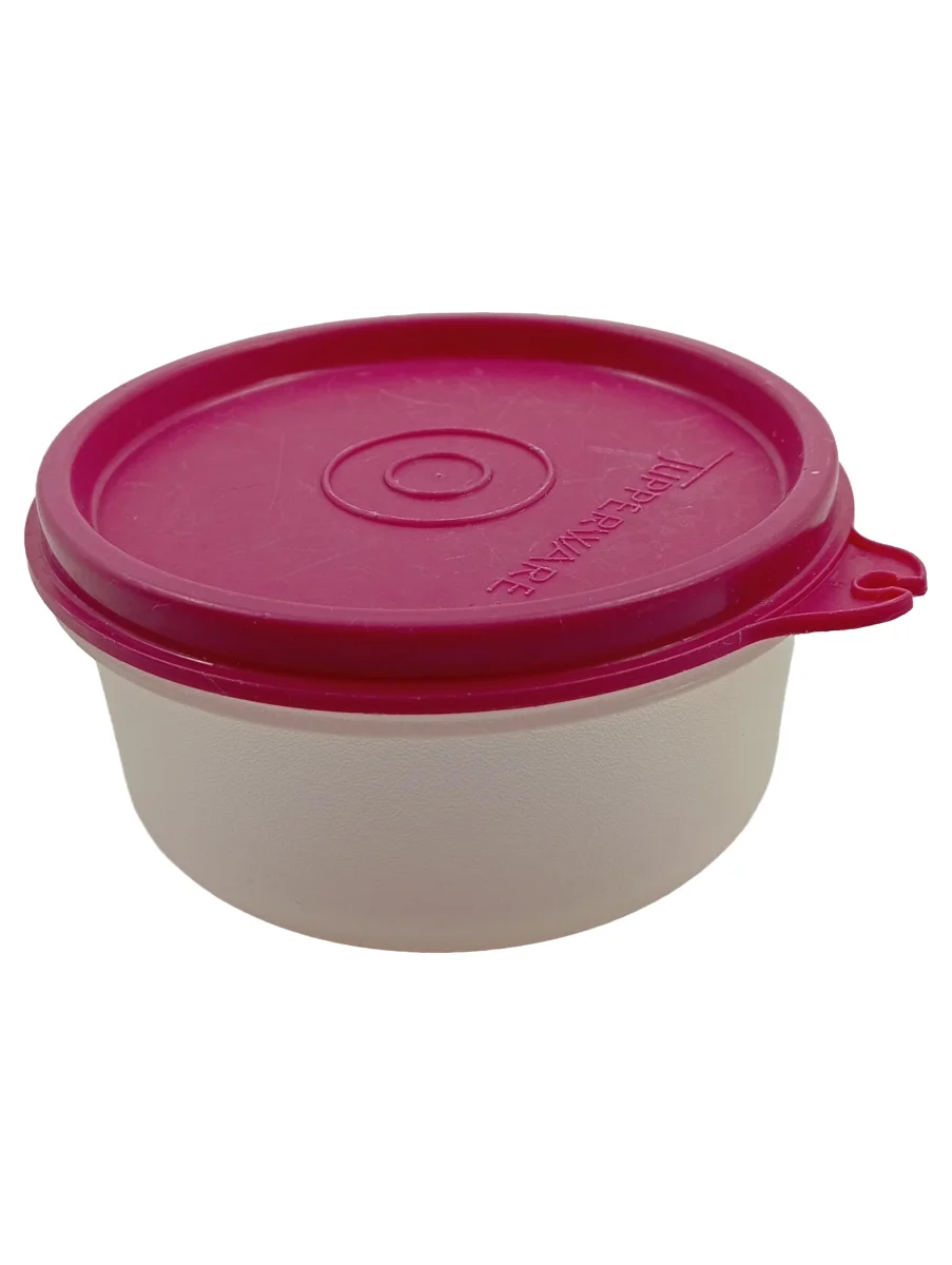 TUPPERWARE Behälter Deckel rund pink weiß Kunststoff