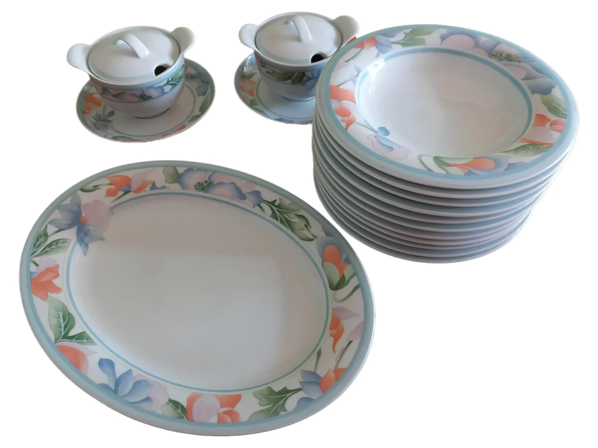 HUTSCHENREUTHER Servierset Mehrfarbig Porzellan Blumen…