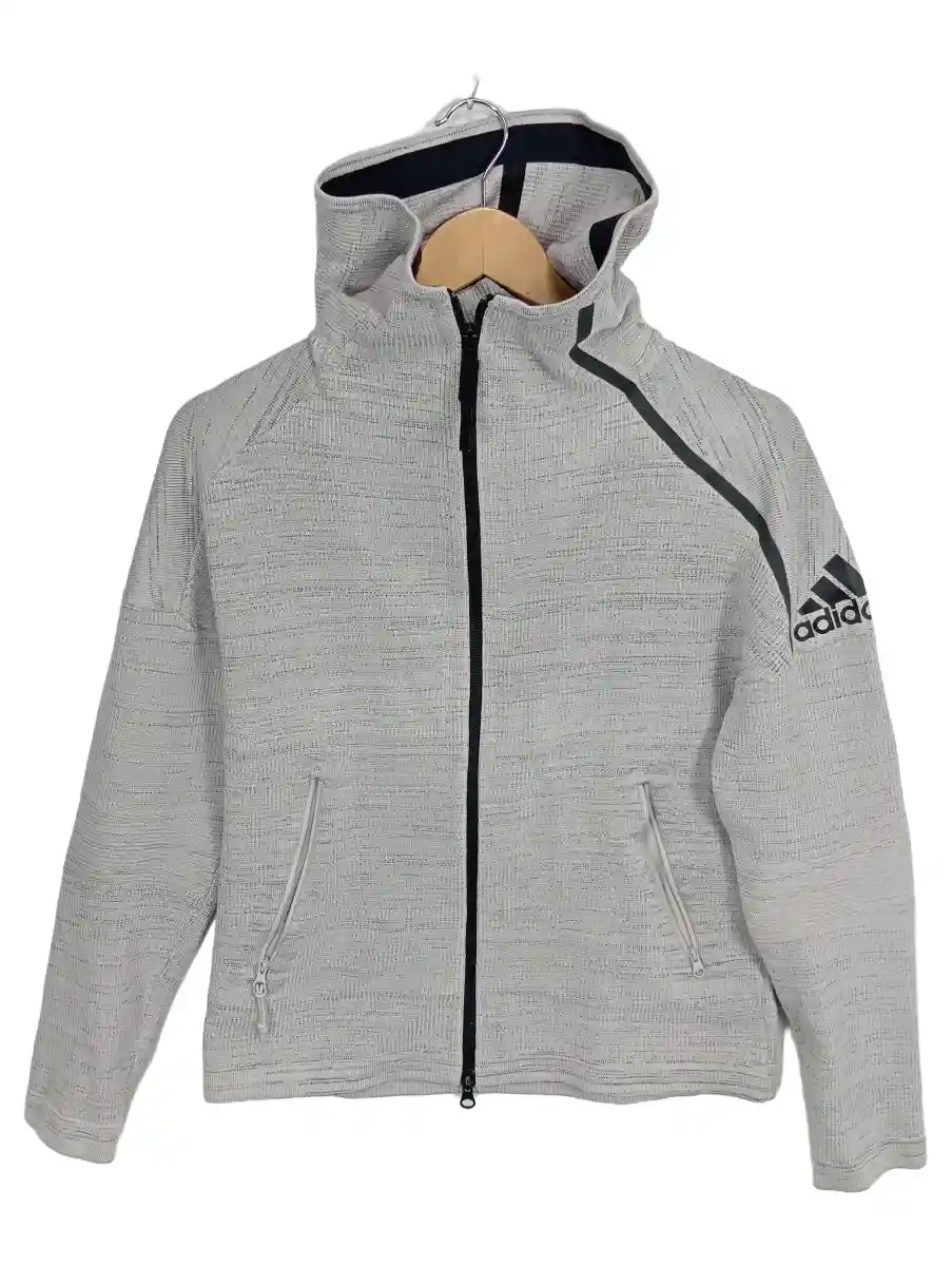 Trainingsjacke Damen Grau Gr. 36/S Polyester Meliert Sportlich Langarm
