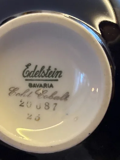 EDELSTEIN BAVARIA Vase Blau Porzellan birnenform Uni…