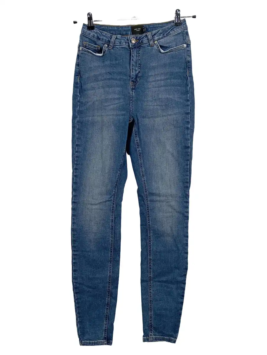 Jeans Slim Fit Damen Gr. W35/44/XXL Blau Baumwolle Uni Casual Alltag