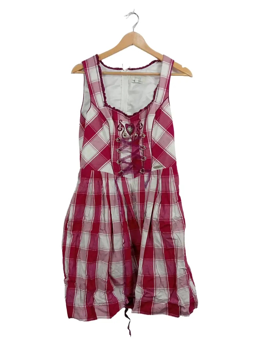 Dirndl Trachtenkleid Gr. 40 Rosa Kariert Baumwolle